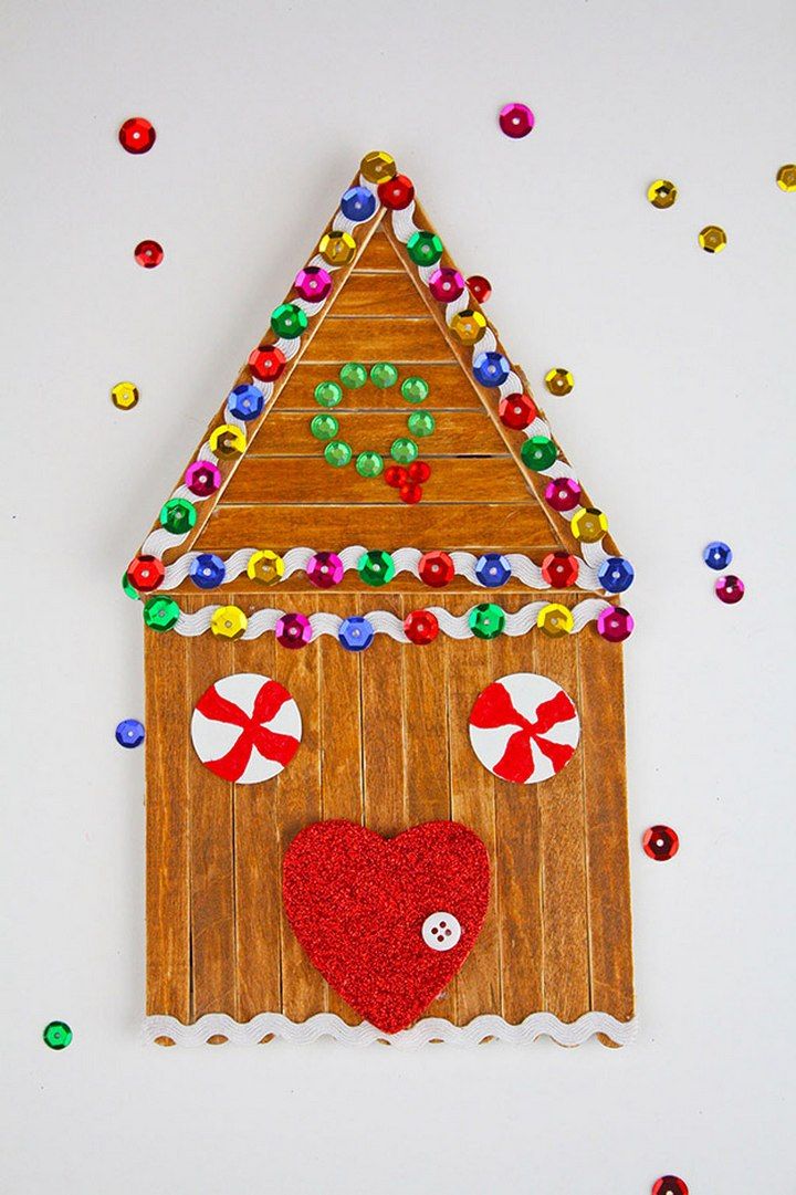Popsicle Stick Gingerbread House