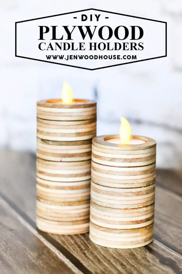 Scrap Plywood Candle Holders