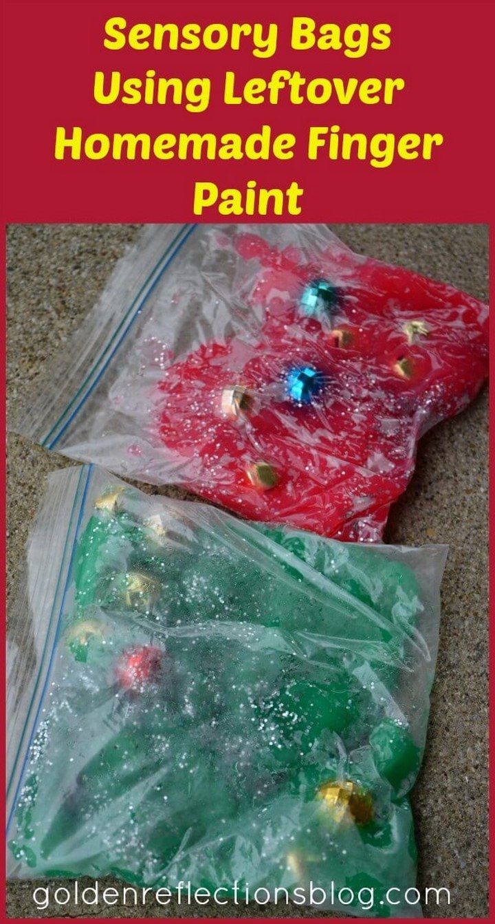 Sensory Bags Using Leftover Homemade Finger Paint