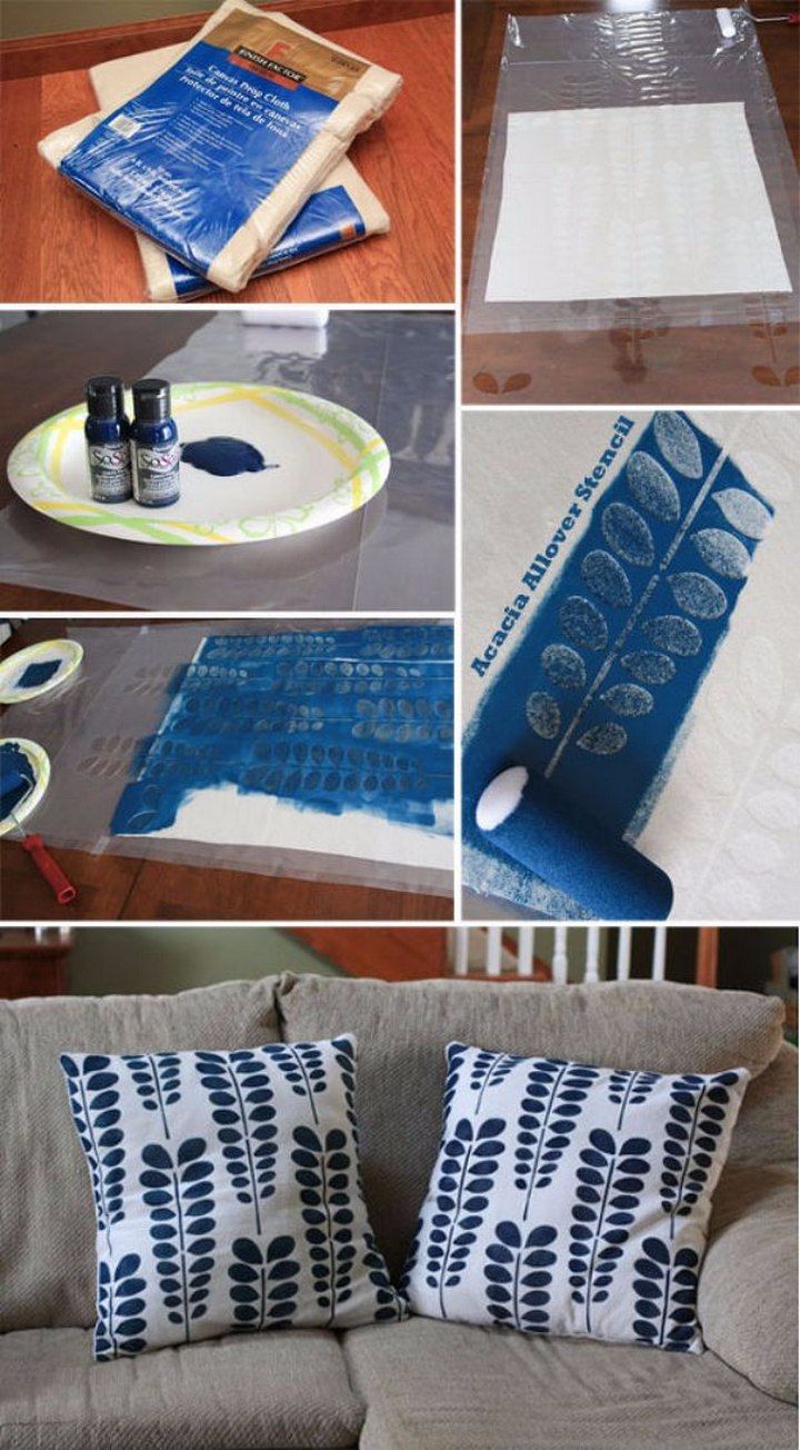 Stencil DIY Pillow Shams