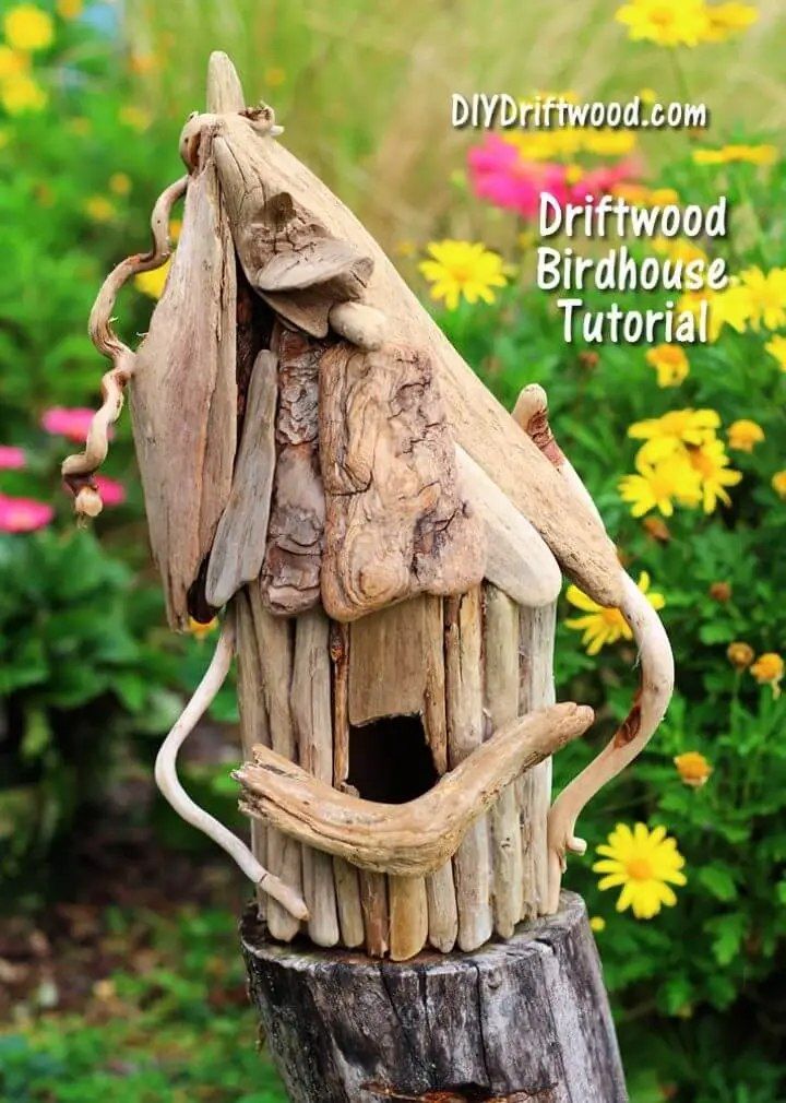 Whimsical Driftwood Birdhouse