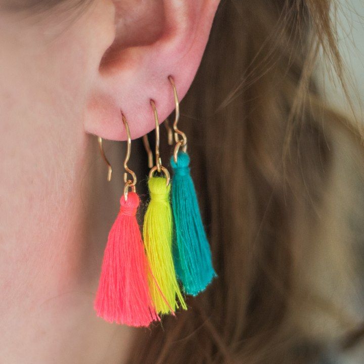 Colorful DIY Tassel Earrings