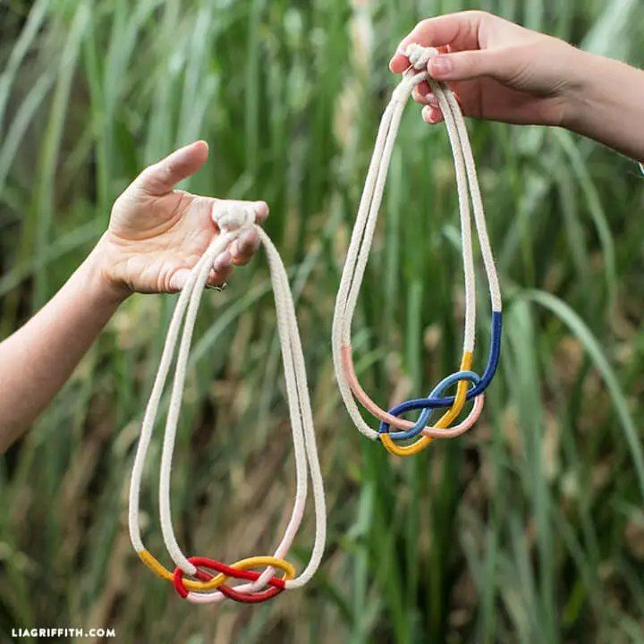 Colorful Macrame Knots Rope Necklace