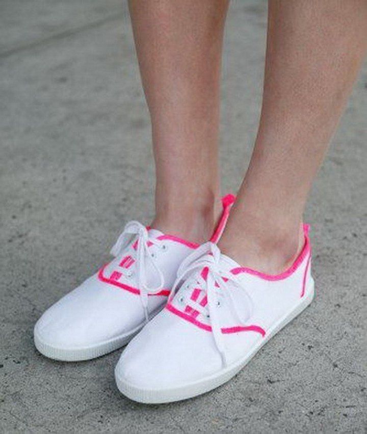 DIY Awesome Neon Lined Canvas Sneakers