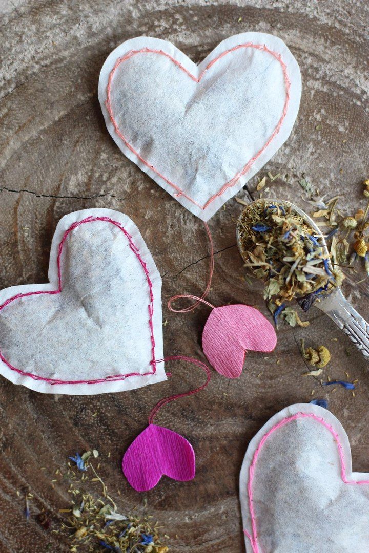 DIY Heart Shaped Tea Bags