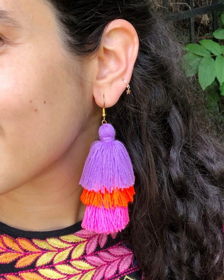 DIY Stacked Tassel Earrings