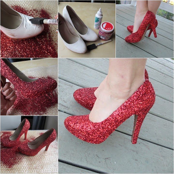 DIY Stylish Glittery Shoes