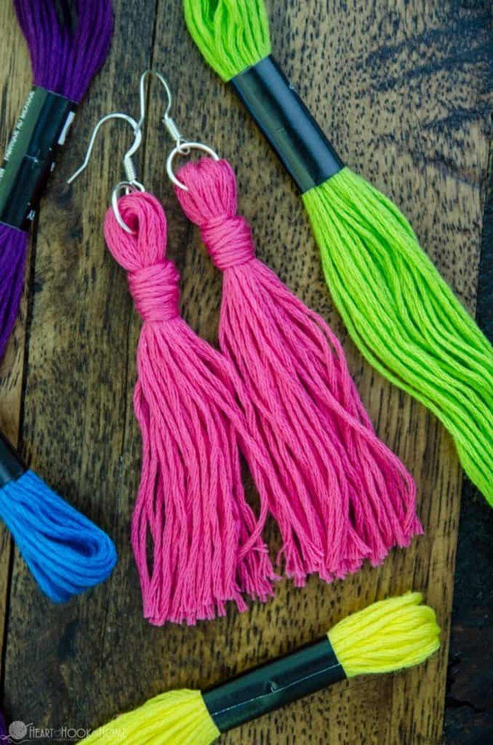 Quick Easy DIY Embroidery Floss Earrings Tutorial