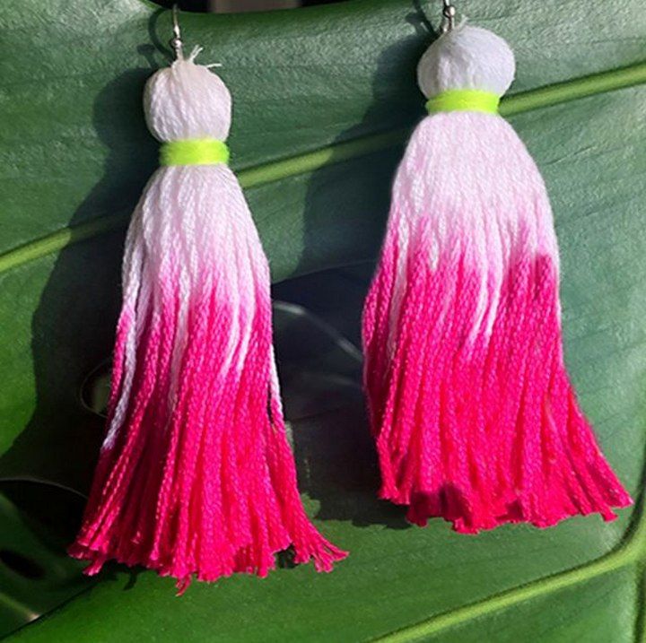 Two Colors Tassel Earrings