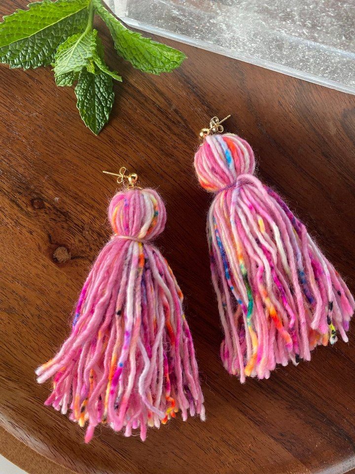 Yarn Tassel Earrings