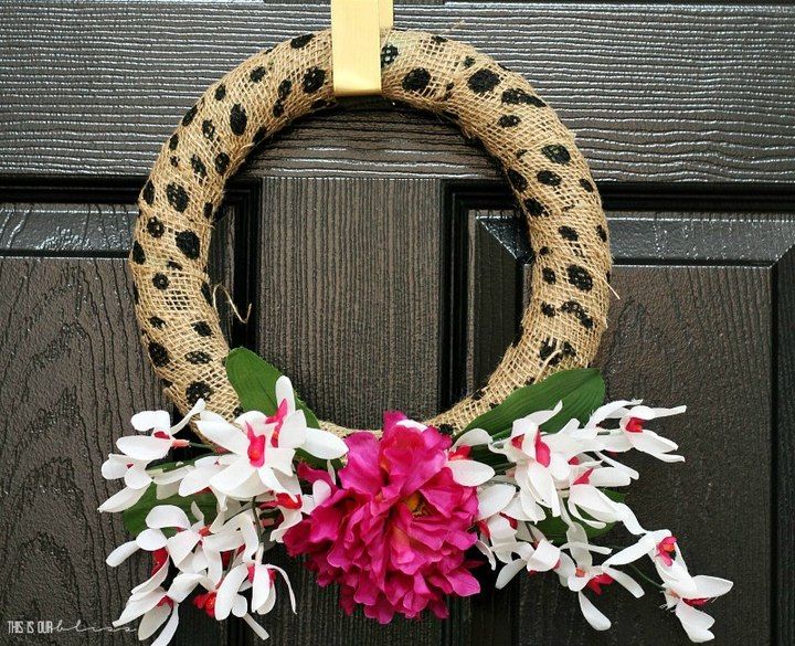 Burlap and Floral Spring Wreath