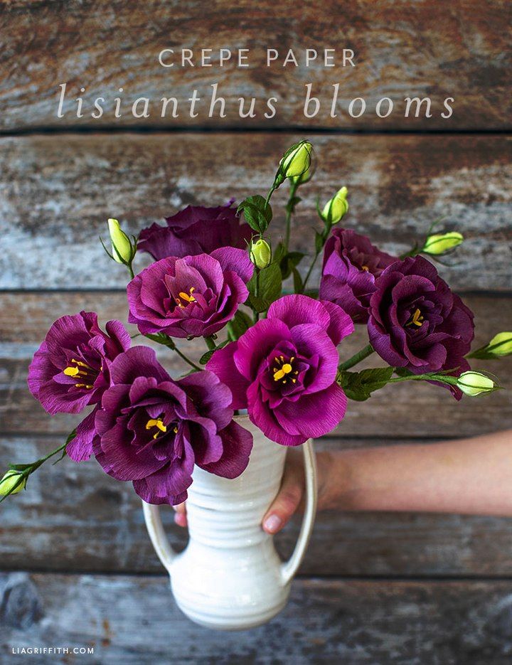 Crepe Paper Lisianthus Flowers