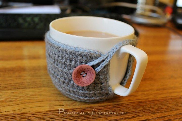 Crochet Mug Cozy with Button