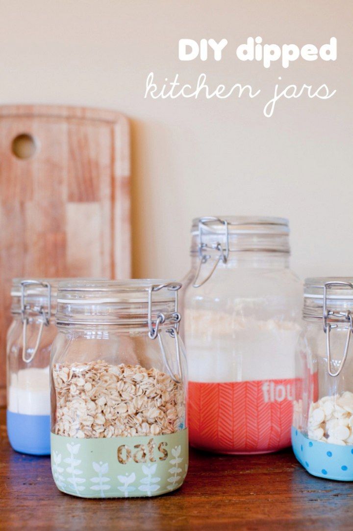 DIY Dipped Kitchen Jars
