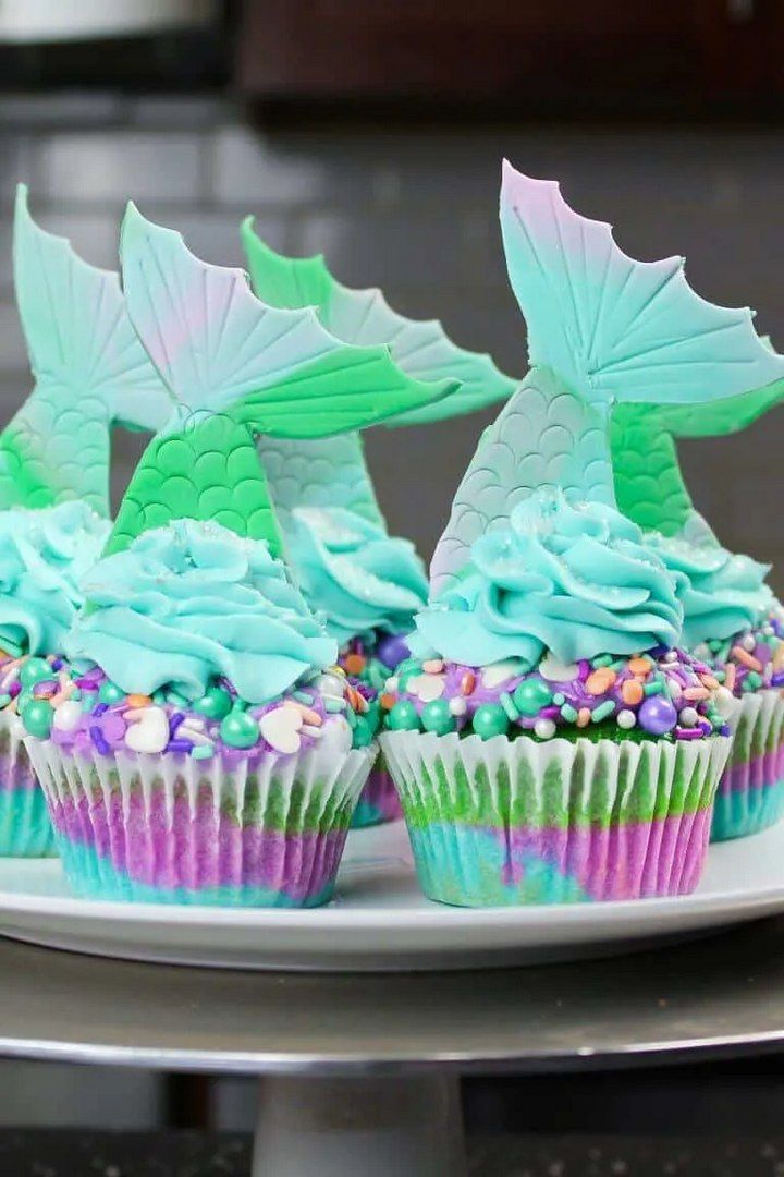 Mermaid Tail Cupcakes