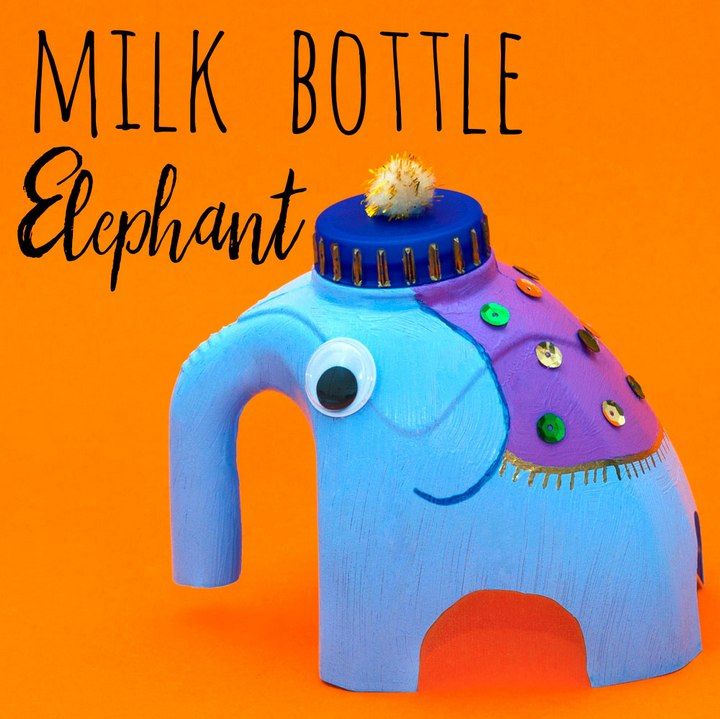 Milk Bottle Elephant Craft