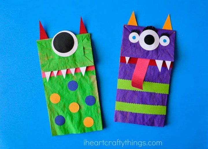 Paper Bag Monster Puppets