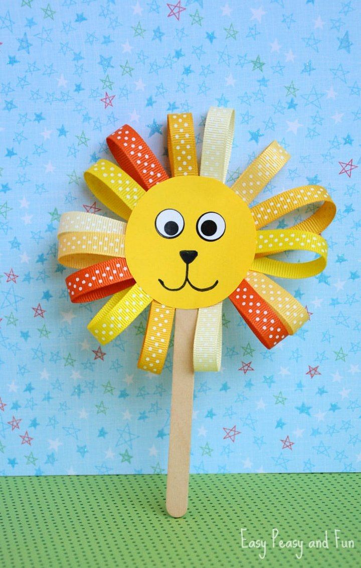 Ribbon Lion Puppet Craft Lion Crafts for Kids