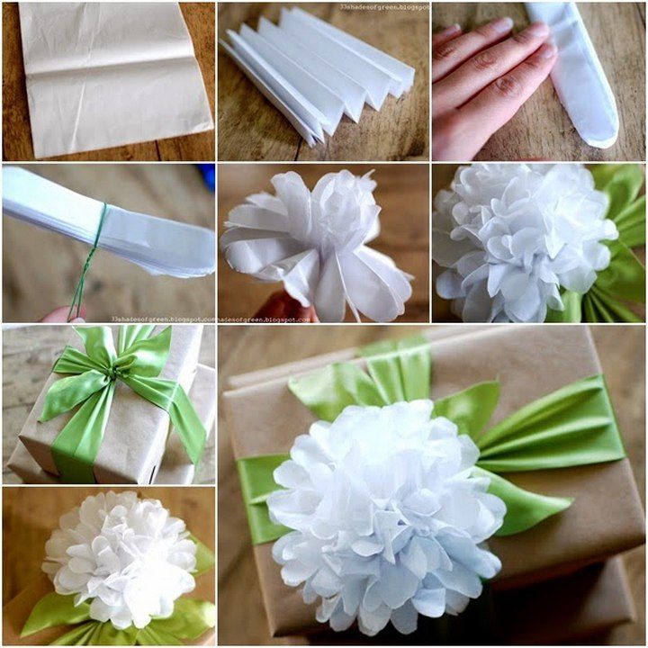 Tissue Paper Flower Gift Top