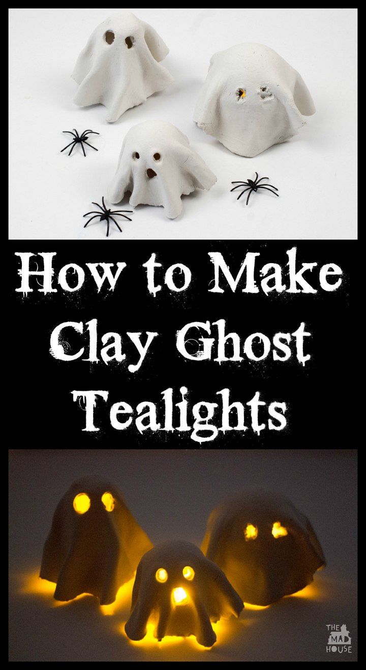 Air Dry Clay Ghost Tealights