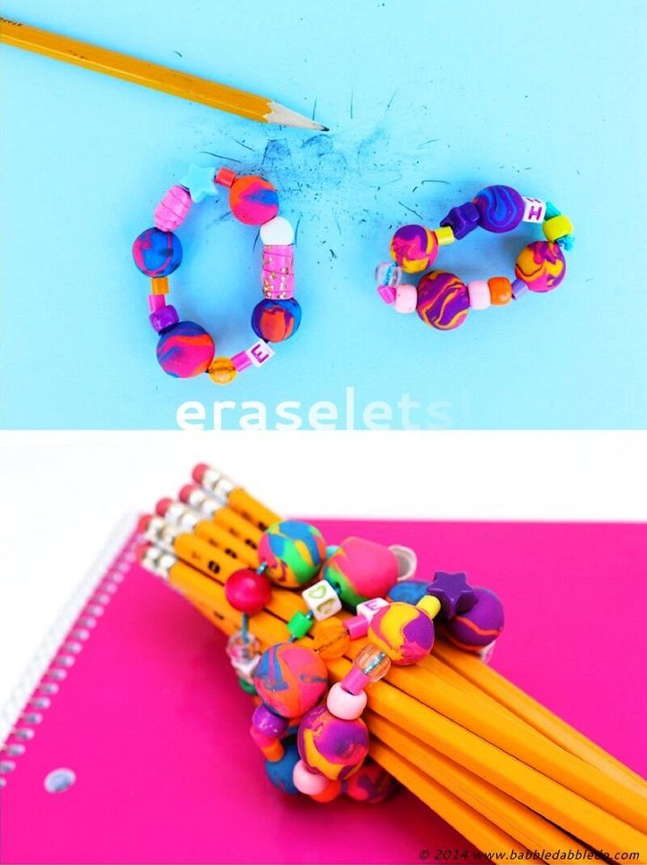 Back to School Craft Eraser Bead Bracelets