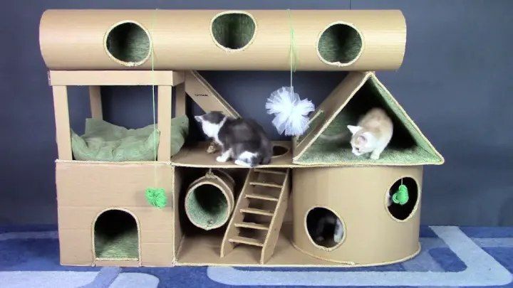 Cat House from Cardboard