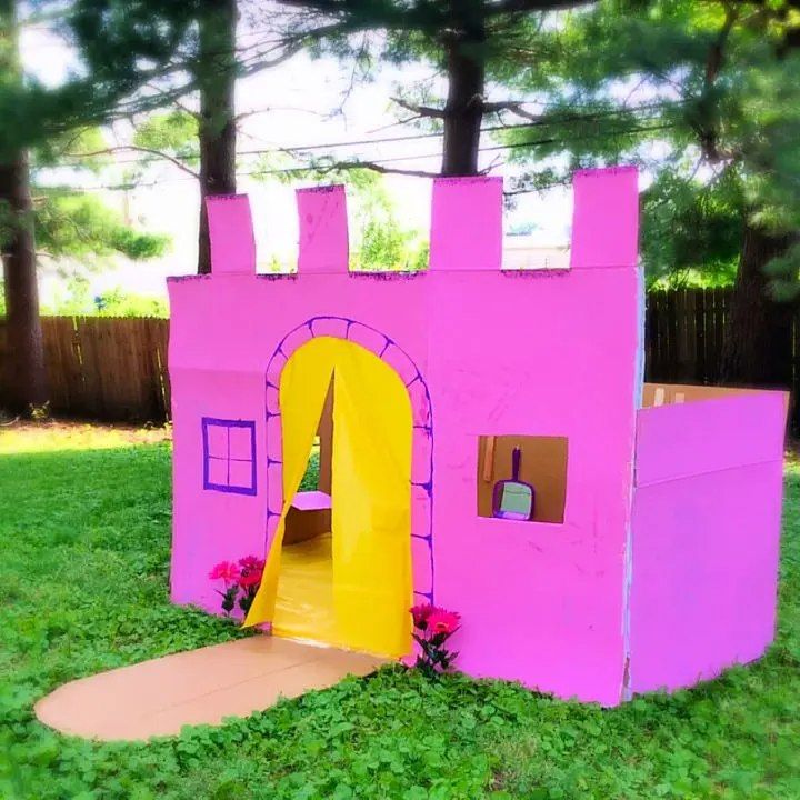Colorful Cardboard Cat Playhouse