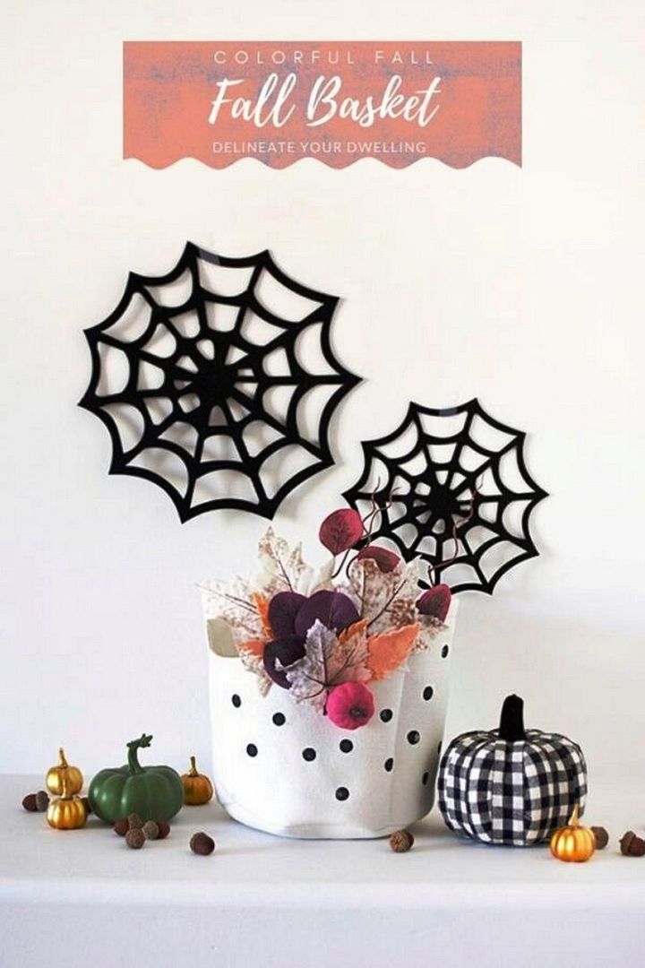 Colorful Fall Basket To Hold All The Halloween Candy