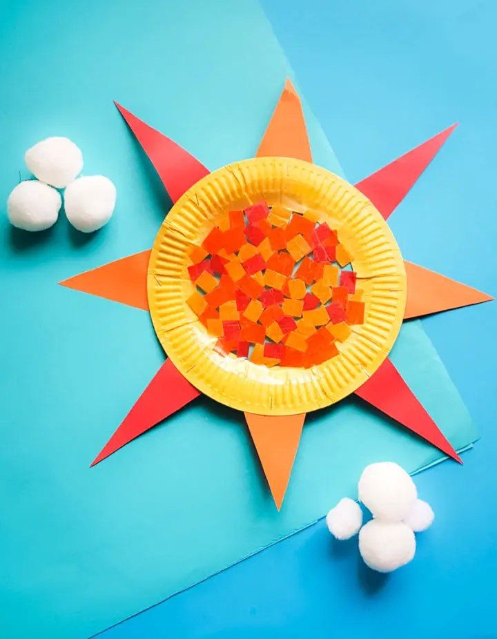 Colorful and Bright Paper Plate Suncatcher