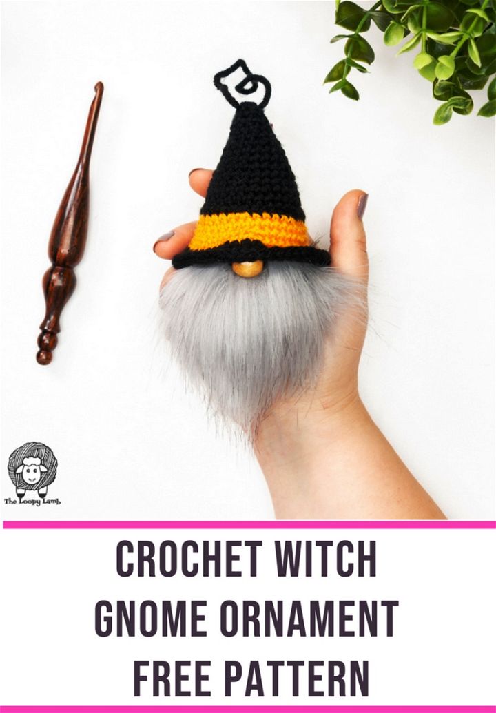 Crochet Witch Gnome Ornament – Free Pattern