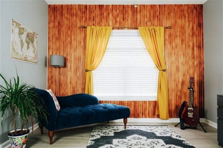 DIY Accent Wall Stained Slat Wall