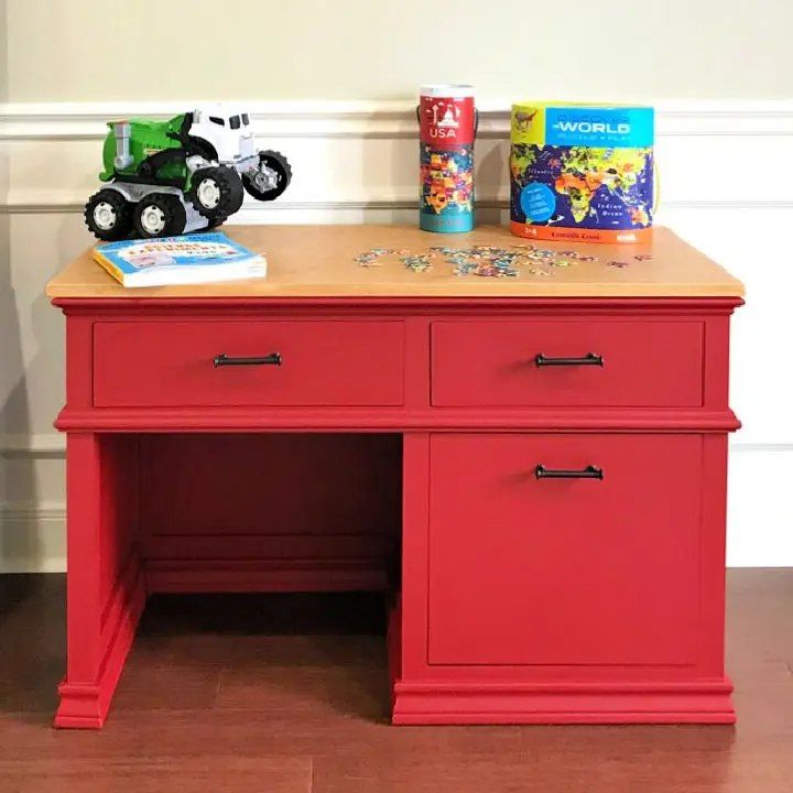 DIY Childrens Desk with Storage