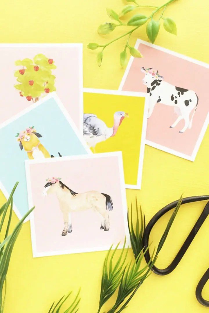 DIY Farm Animal Flash Cards