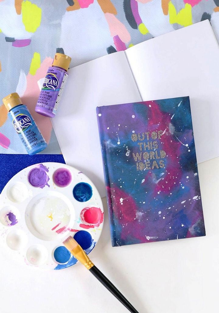 DIY Galaxy Painted Notebook