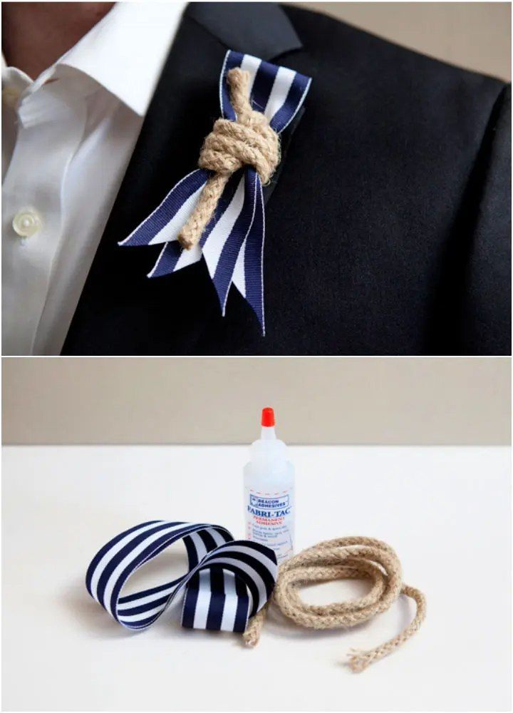 DIY Nautical Rope Boutonniere