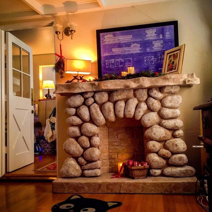 DIY Paper Mache Fireplace