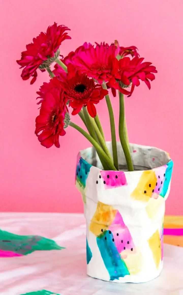 DIY Paper Mache Flower Vase