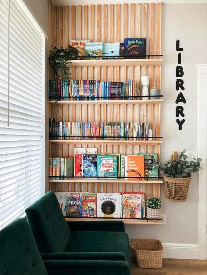 DIY Slat Wall BookShelves