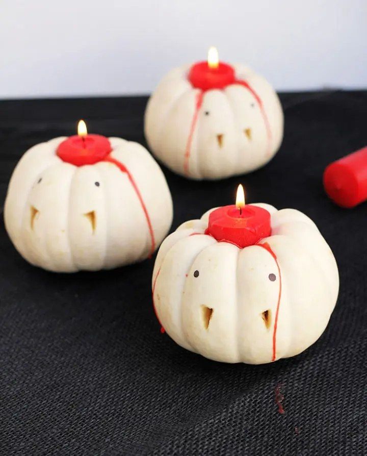 DIY Vampire Pumpkin Candles