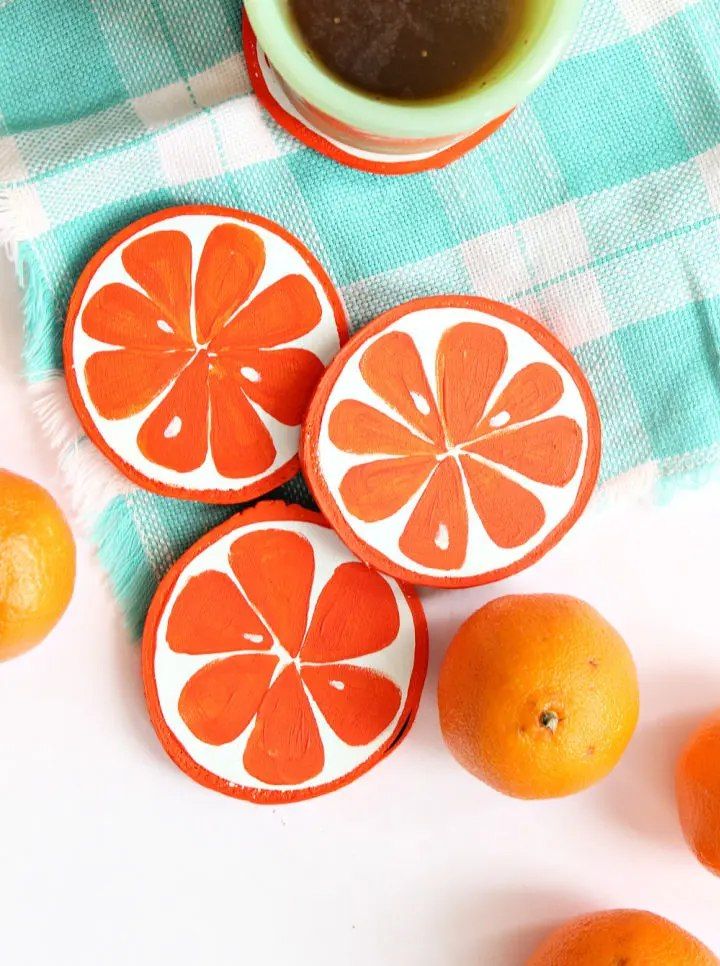 Decorative Orange Slice Coasters