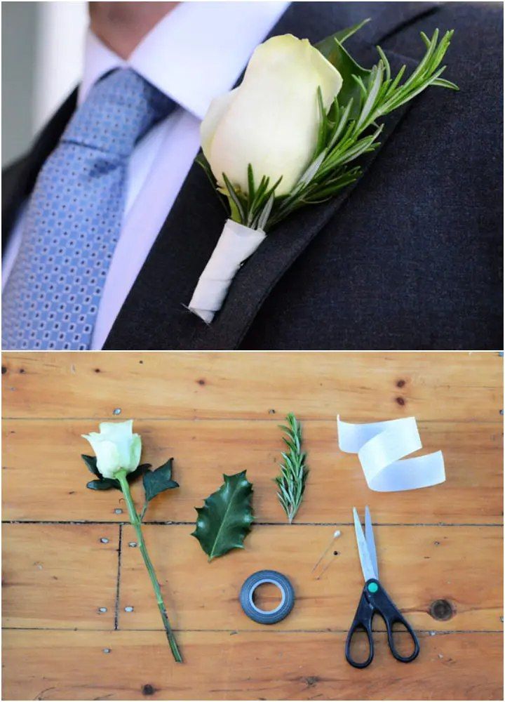 Easiest DIY Wedding Boutonniere