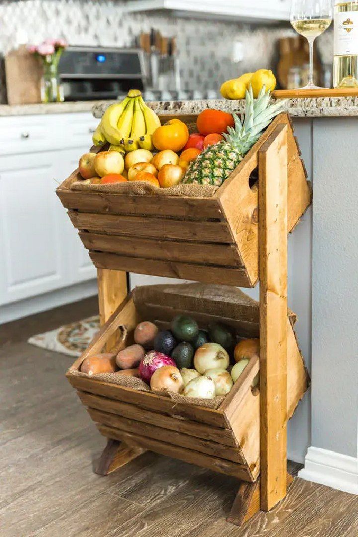 Farmhouse Style Wood Crates Produce Stand