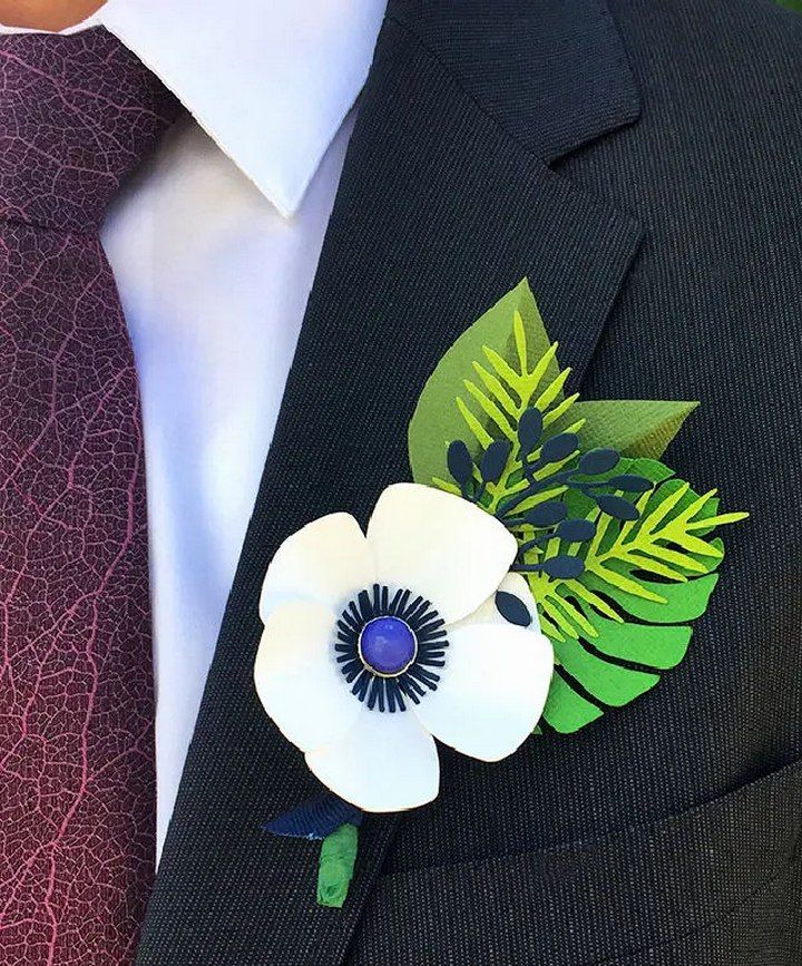 Fathers Day Flower Paper Boutonniere