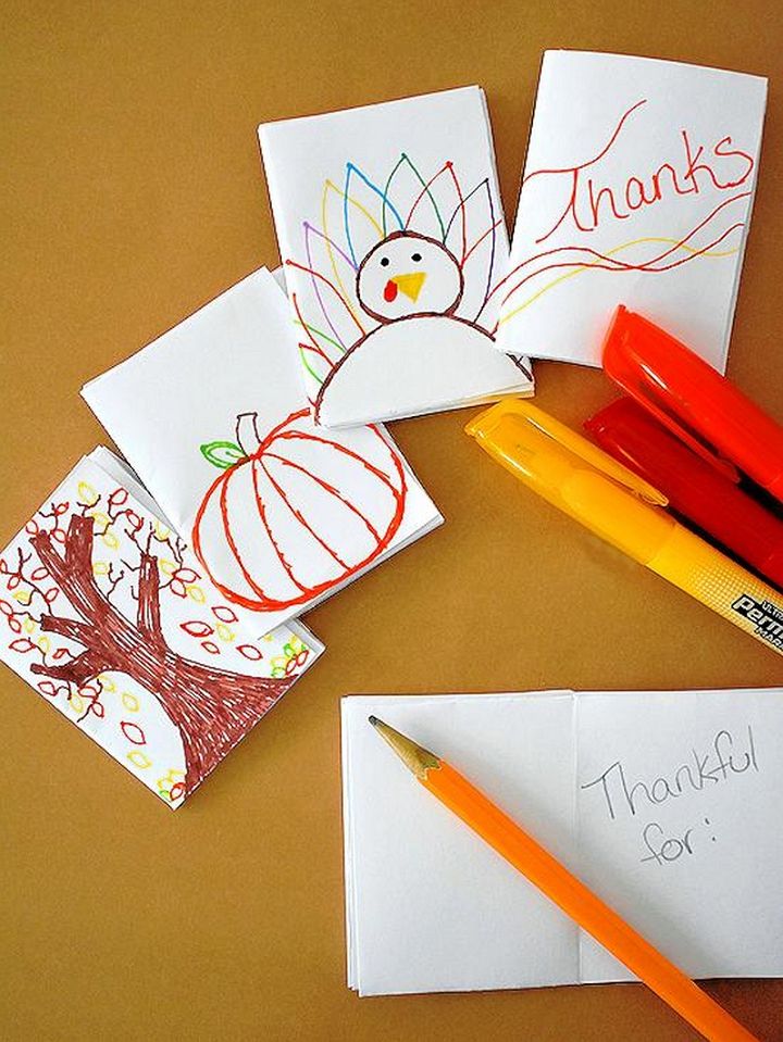 Folded Paper Mini Thanksgiving Notebooks