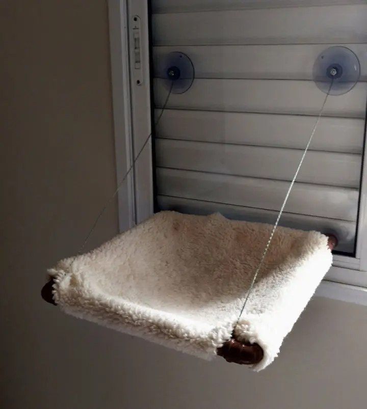 Glass Mounted Hanging Cat Bed