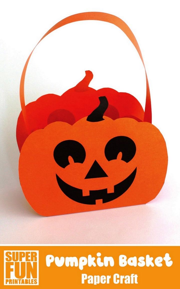 Halloween Paper Pumpkin Basket Printable