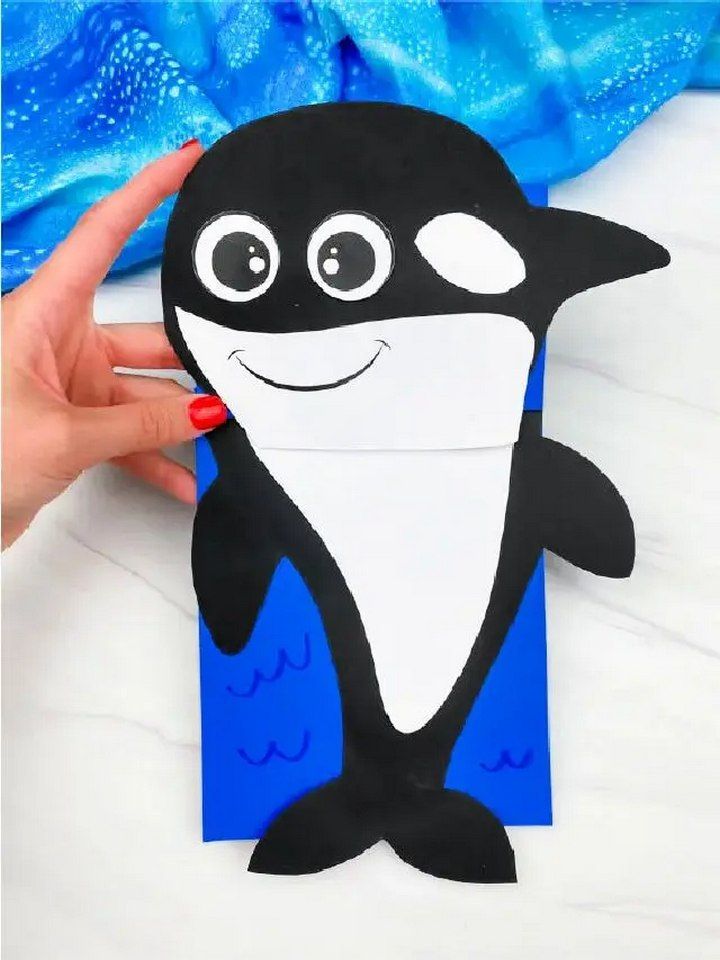 Killer Whale Paper Bag Puppet