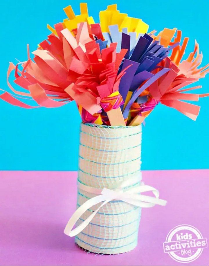 Mothers Day Construction Paper Flower Bouquet