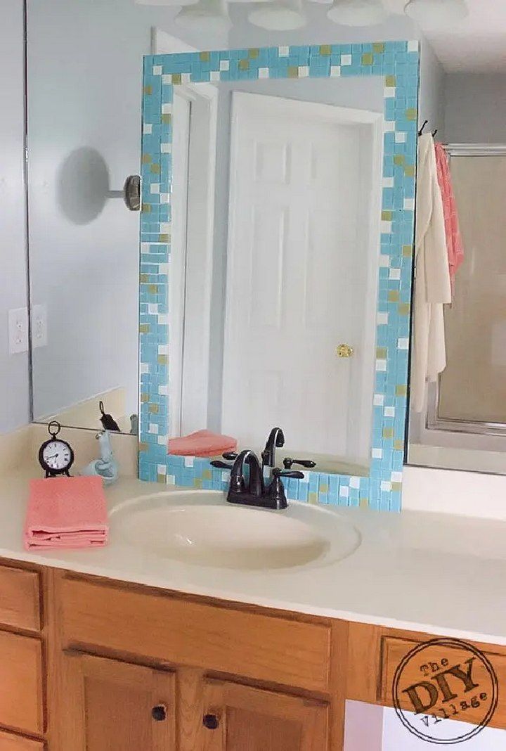 No Grout Mosaic Tile Mirror Frame