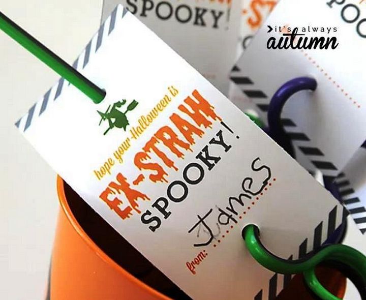 Non Candy Halloween Treat Idea Spooky Straws